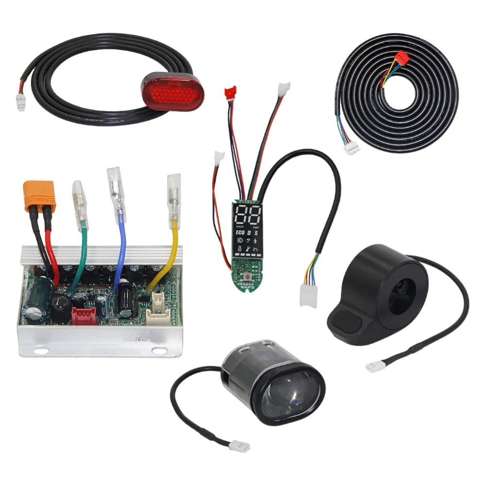 for Digital Dashboard and Control Kit for Electric Including Throttle Headlight Taillight and 170cm Interconnect Cable