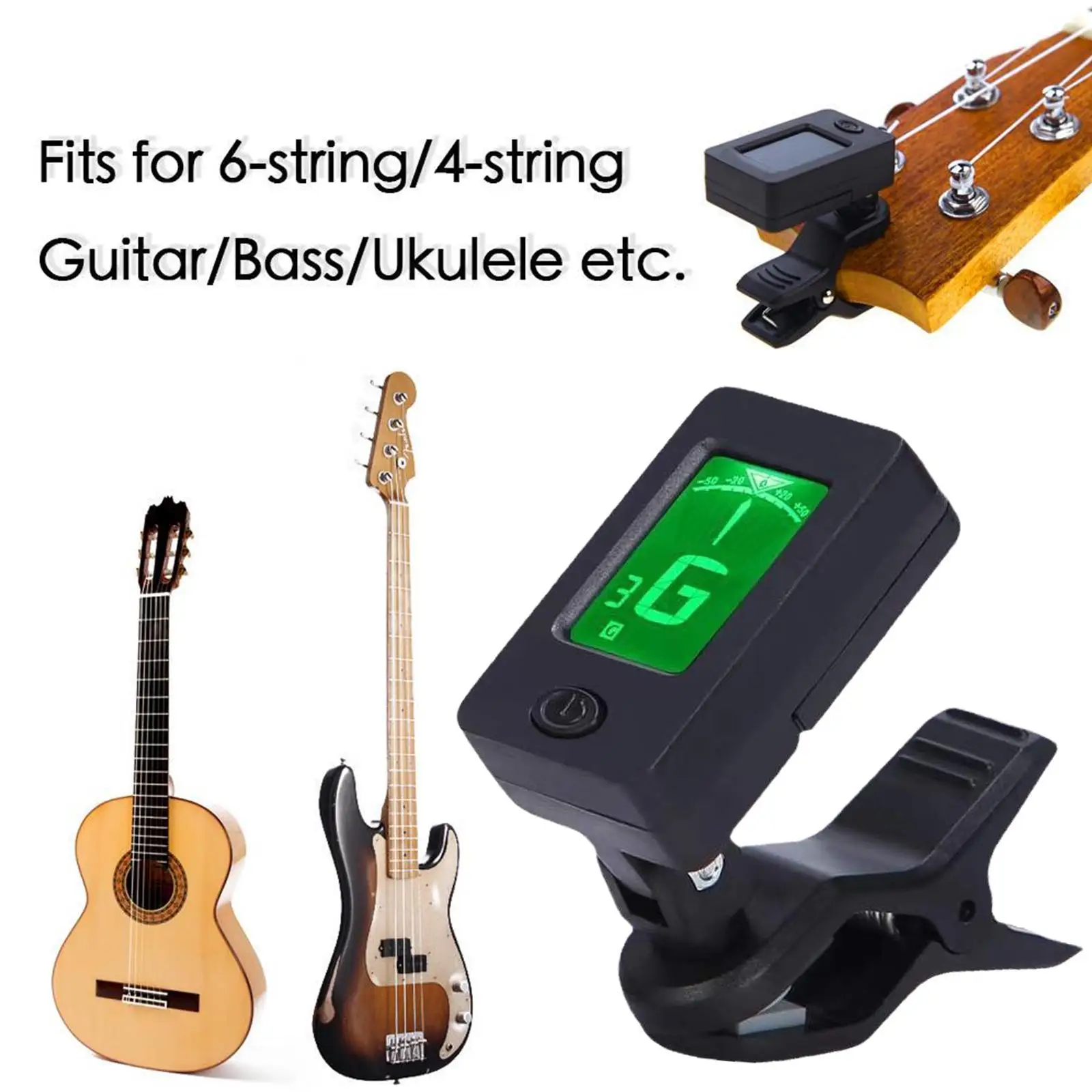 Professional Clip-on 360 Degree Acoustic Guitar Tuner Lcd Screen Electric Digital Tuner For Acoustic Guitar Ukulele Accesso L5e9