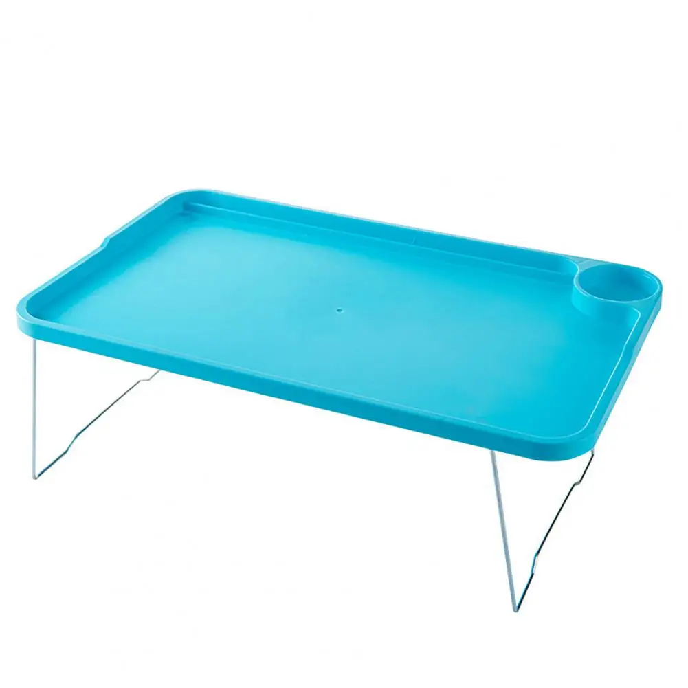 

Portable Breakfast Tray Portable Folding Laptop Table with Cup Holder Non-slip Legs Strong Load-bearing for Student Dormitory