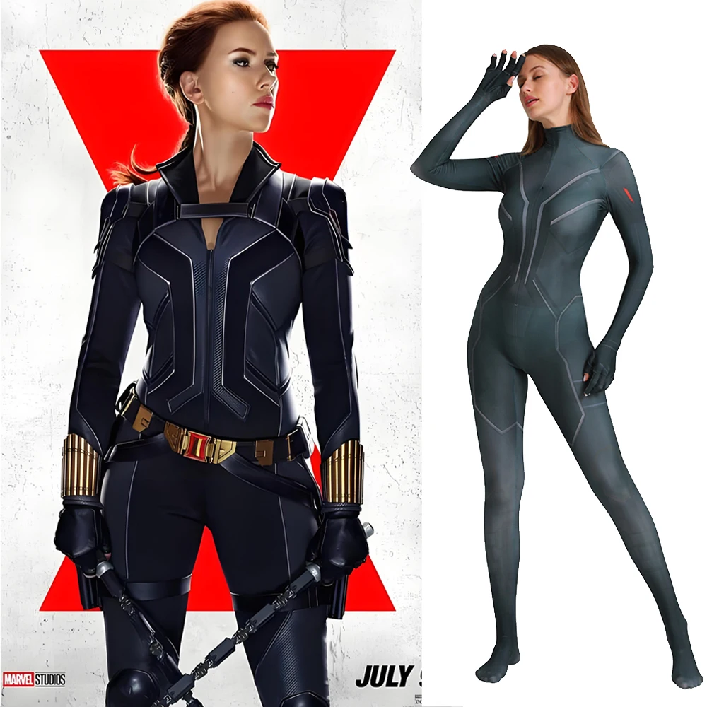 

Женский костюм супергероя «Черная вдова», костюм супергероя Наташи Романофф, костюм зентай с 3D принтом, наряд на Хэллоуин для взрослых