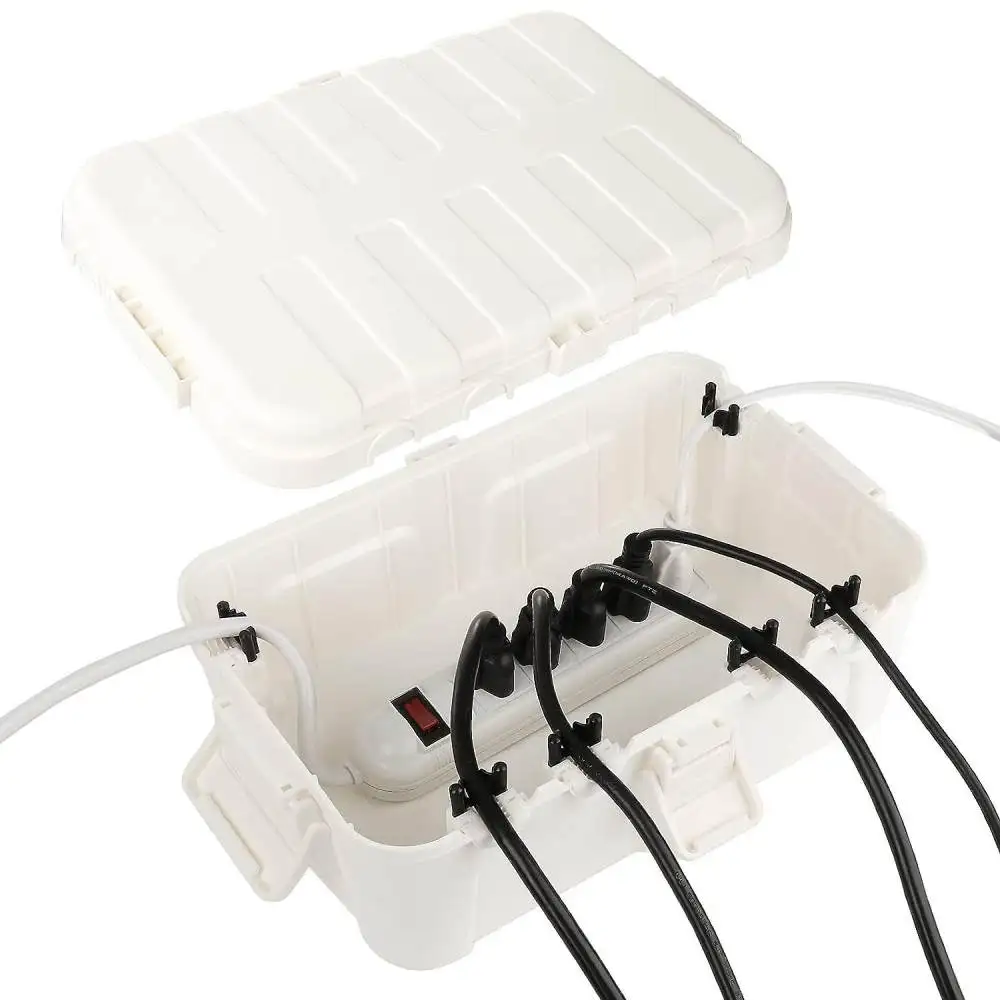 Large Square Junction Box Black Waterproof Outdoor Electrical Enclosure Case Industrial Cable Wiring Protector Housing Organizer