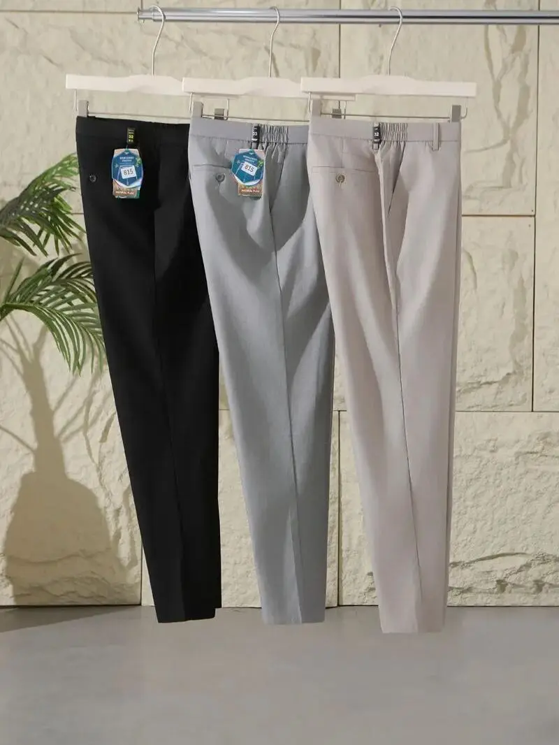 Natural Linen Blend Men's Casual Pants Breathable Comfortable Spring Summer New Fashion Commute Straight Leg Pants
