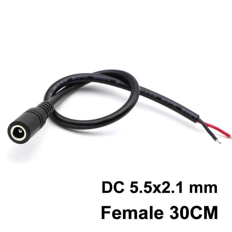 1/2/5 Stuks 18AWG 5.5x2.1mm DC Mannelijke of Vrouwelijke Stekker Kabel Jack Adapter Connector 12V 10A Voeding Snoeren DIY Voor CCTV LED