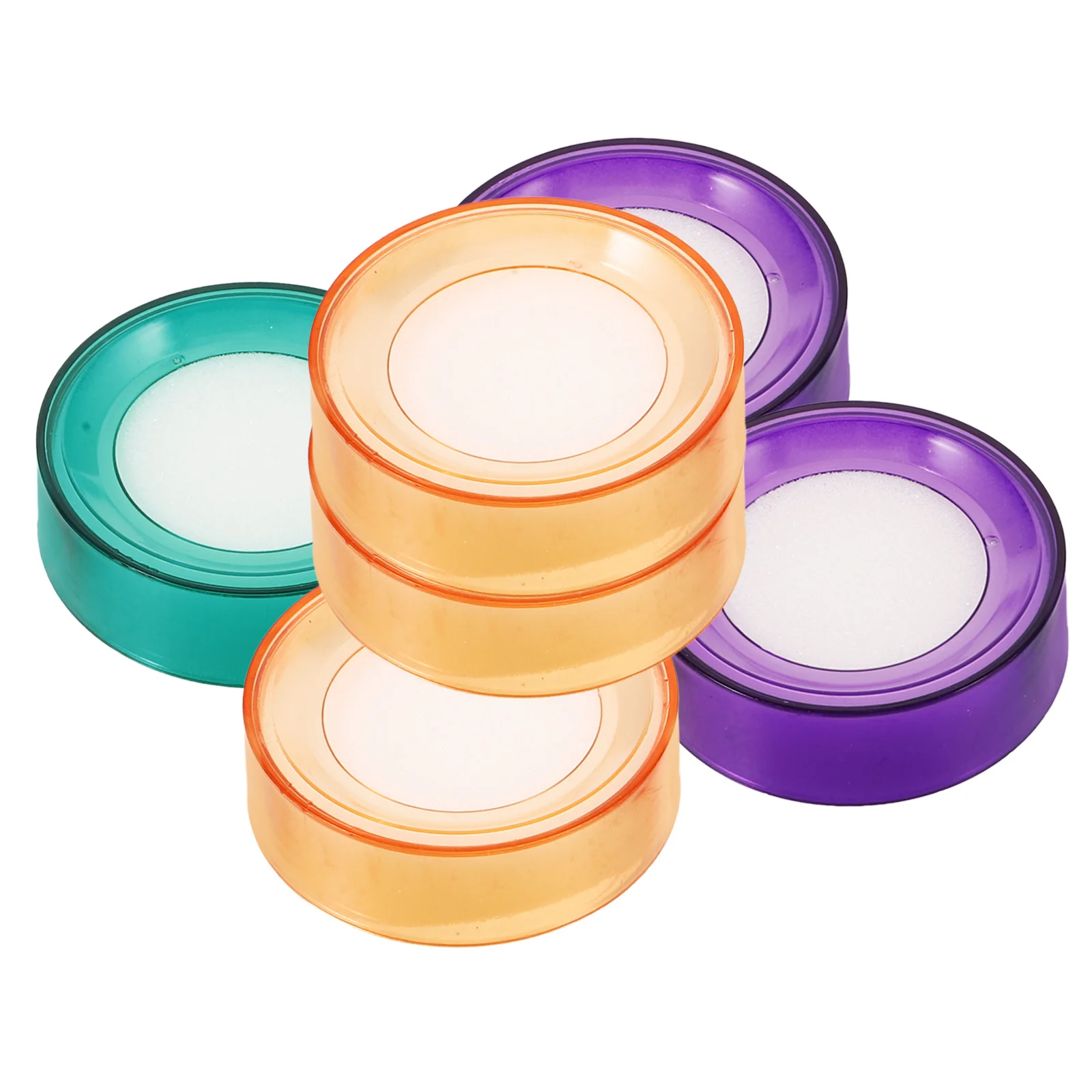 6pcs Hand Finger Sponge Finger Moistener Moistener Sponge Cup For Counting Cash Sorting Papers Bank Teller Tool Random Color