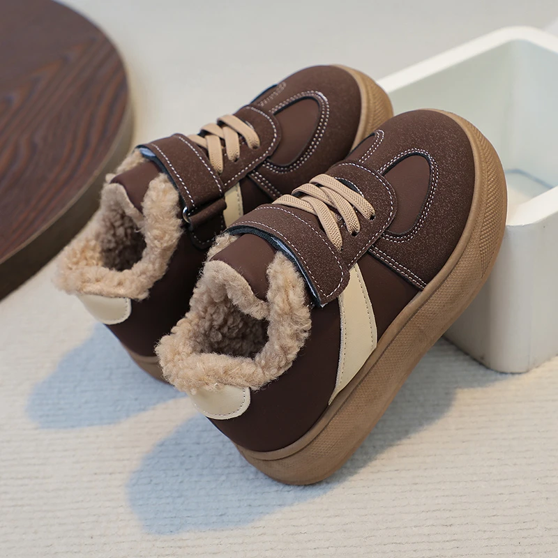 2025 جديد حذاء للأطفال خريف شتاء جديد طفل بنين بنات قطن قطيفة دافئة الأحذية الضحلة ليتل أطفال أحذية رياضية غير رسمية #5