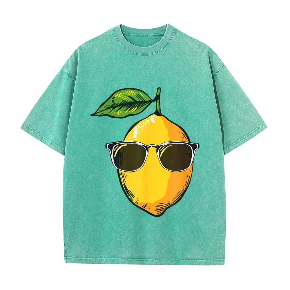 Lemon Sunglasses T-Shirt Designer Men's T-Shirts Brands Top Summer Autumn Unisex Tee Casual Cotton Short Sleeve Humor T Shirt