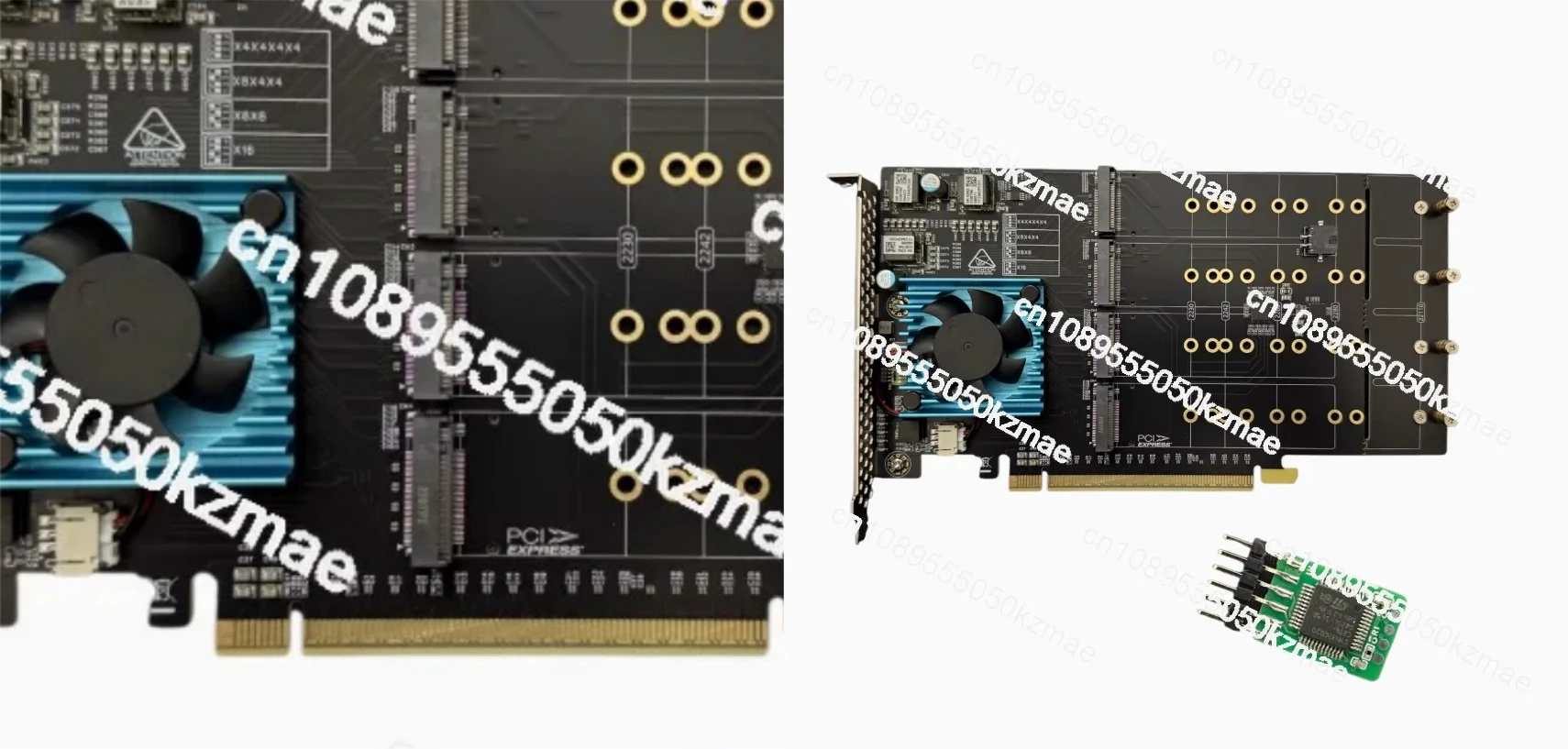 8-Bay NVMe M.2 Expansion Card PLX8749 Free Driver Full Height PCI-E for Storage Upgrade