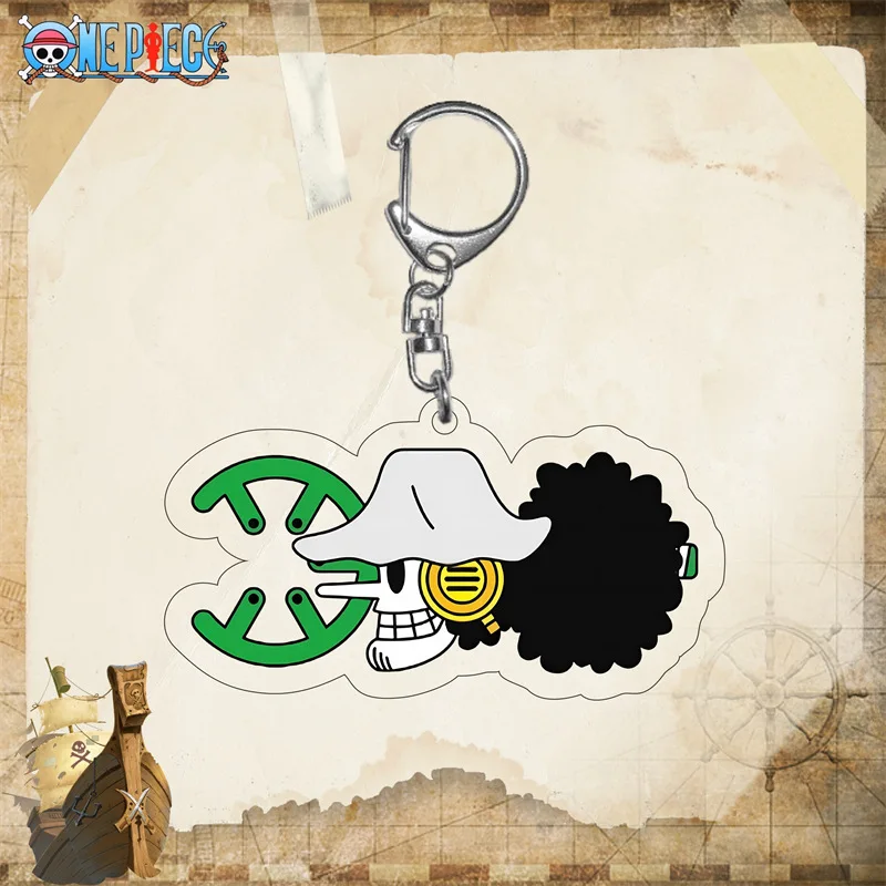 One Piece Keychain Anime Figures Monkey D. Luffy Zoro Nami Usopp Sanji Chopper Cartoon Backpack Pendent Keychian Toys Kids Gifts