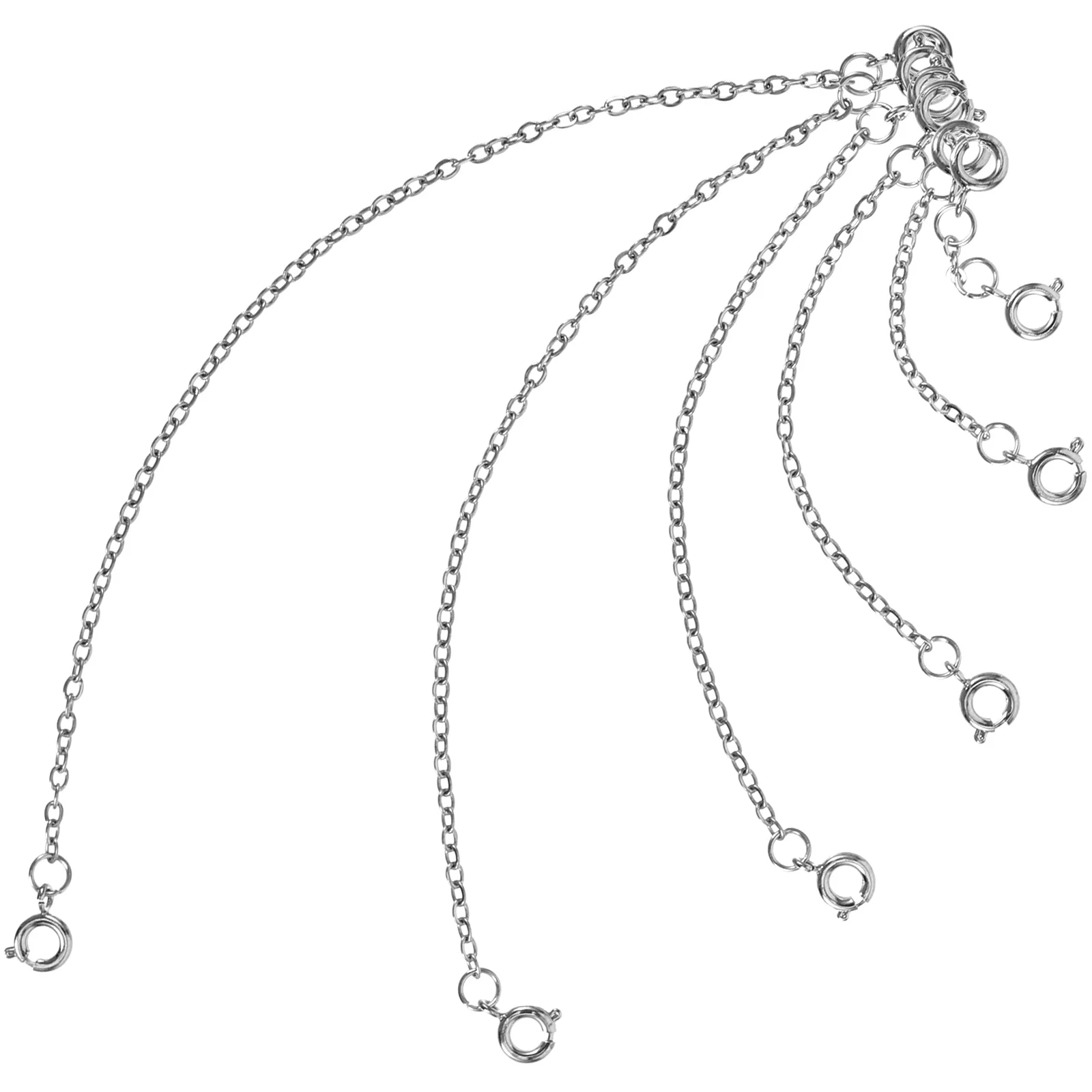

6 Pcs Jewelry Chain Extenders Silver Bracelet Necklace Cylinder Chains Alloy Iron DIY Repair Portable Accessories