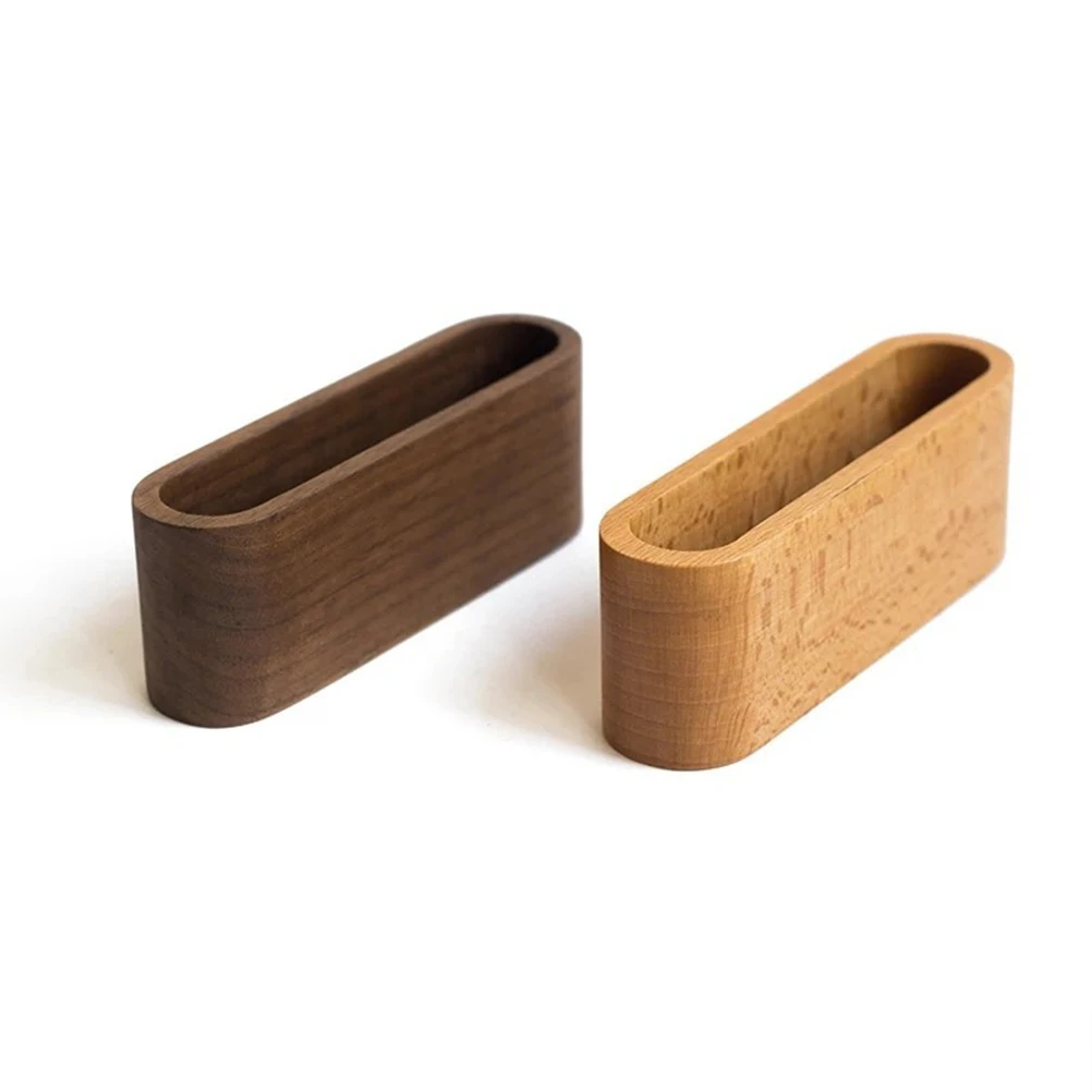 

Wooden Desktop Business Card Holder Organizer Simple Elegant Design Compact Size for Office Meeting Exhibition Use Storage Rack
