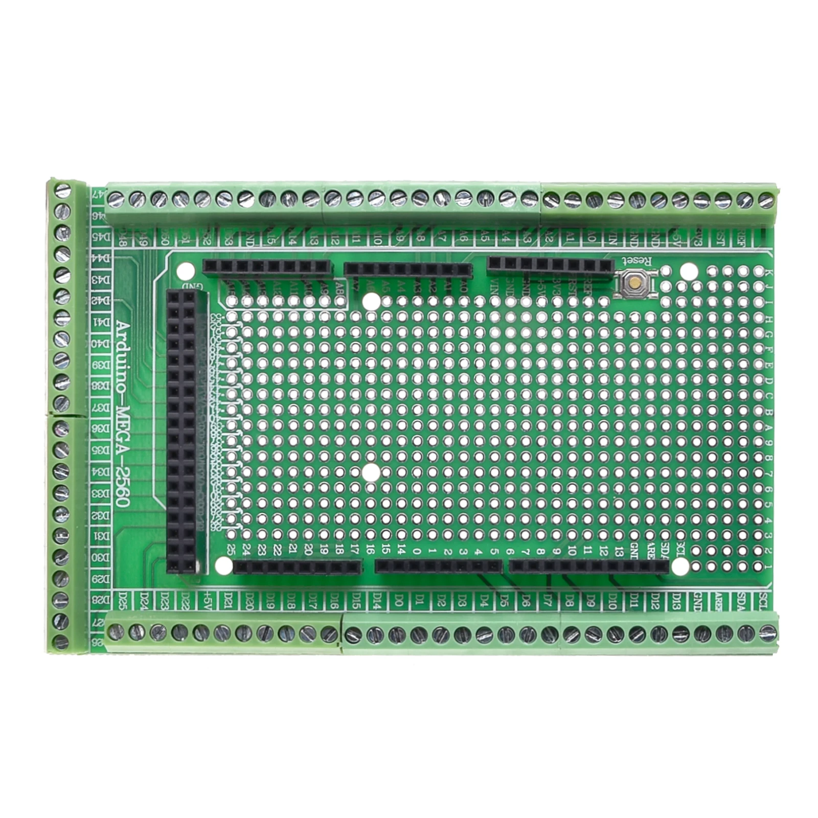 Compatible With MEGA2560 Double-side PCB Prototype Screw Terminal Block Shield Board Kit For Arduino Mega 2560 / Mega2560 R3