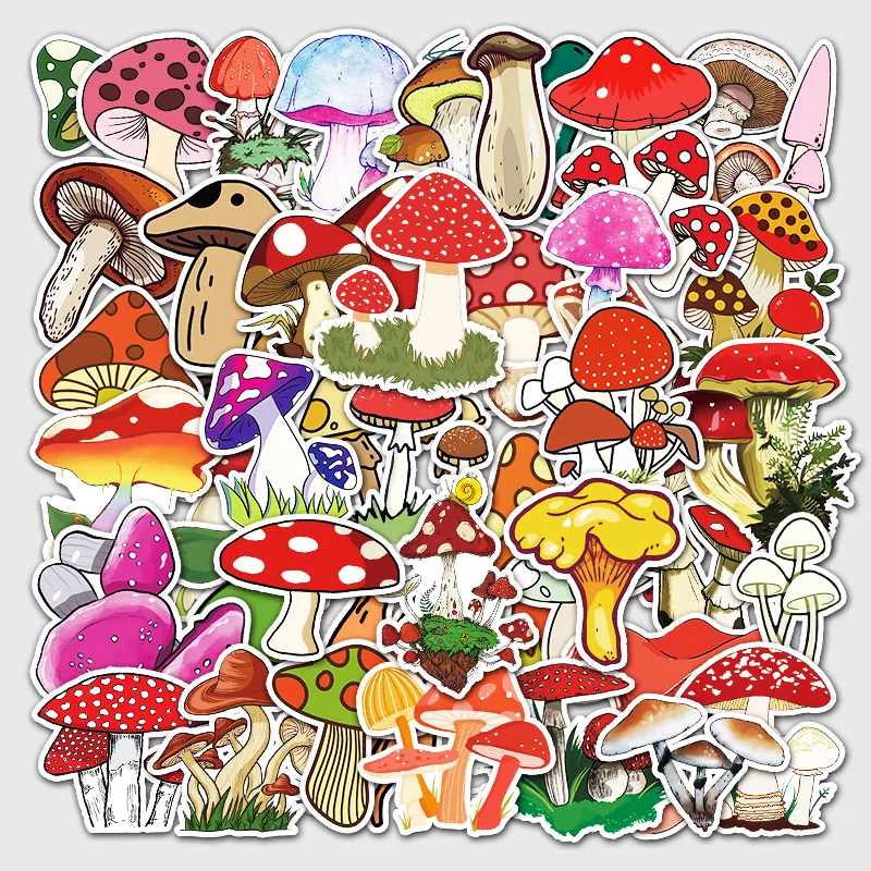 

50pcs mushroom cartoon personality DIY notebook graffiti handbooks luggage Scooter Motorcycle decoration stickers stationery