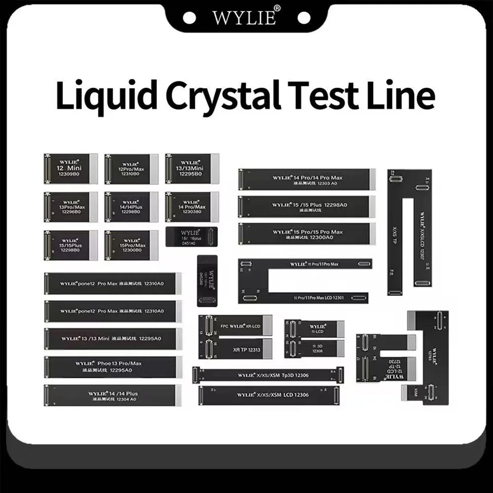 WYLIE Extension LCD Touch Screen iMage Testing Flex Cable For iPhone X XS XSM XR 11 12 13 14 15 16 Pro Max Plus Repair Tools set