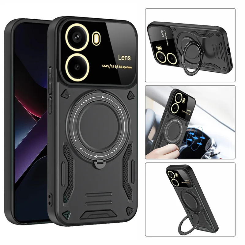 Armor Shockproof Magsafe Wireless Charge Case for Xiaomi POCO X7 X6 X5 X4 Pro 5G X3 NFC Magnetic Ring Bumper Cover