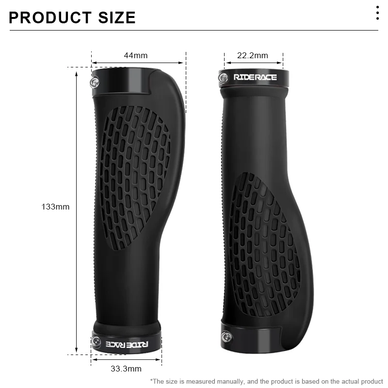 Riderace Bike Rubber Grips MTB Dual Lock Handle Bar Cover Anti-Slip Shockproof Cycling Soft Ergonomic Grips