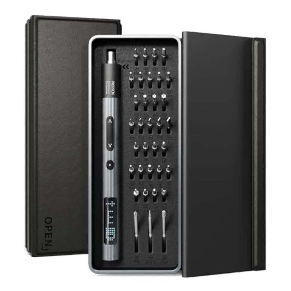 

36-in-1 Tool Set Precision Electric Screwdriver Mini Kit with LED Screen Rechargeable Battery Power Repair with 0.3N.m Leather