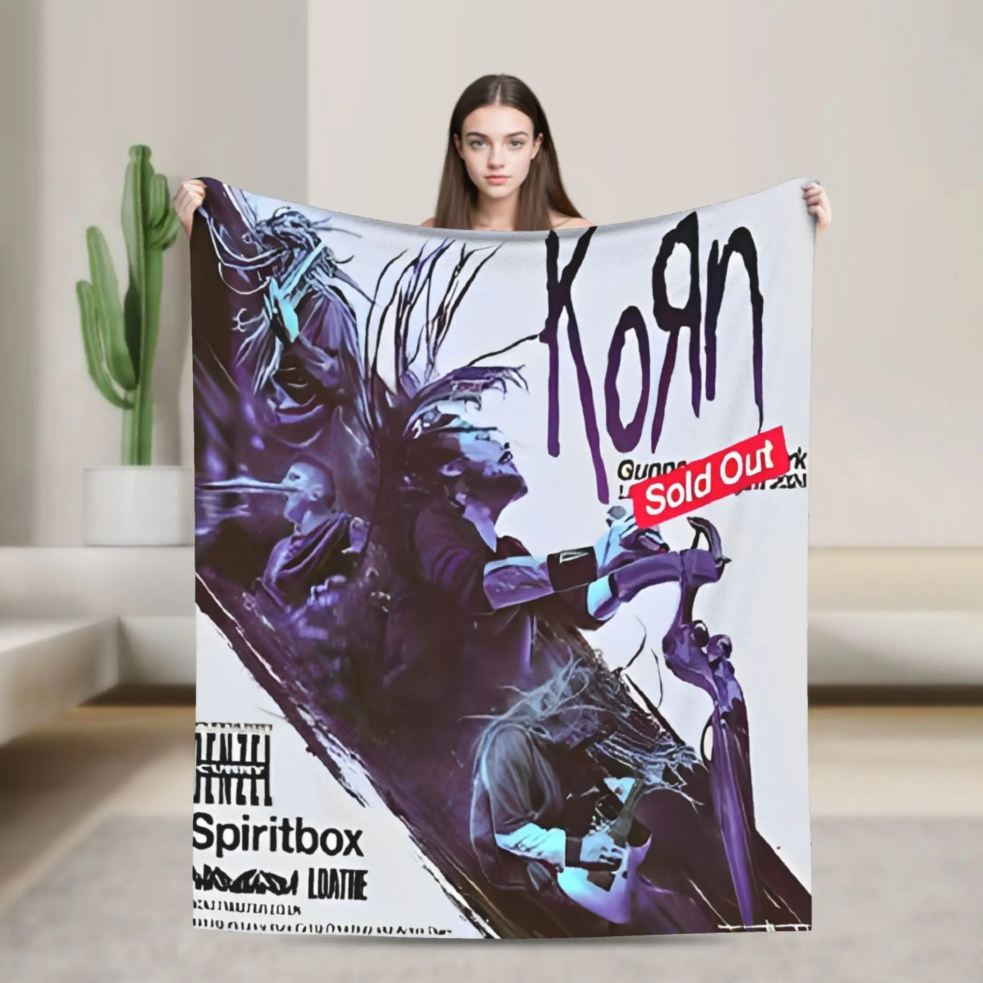 Korns Spiritbox Blankets Flannel Summer Air Conditioning Nu Metal Band Neidermeyers Throw Blankets for Bedding Office Quilt