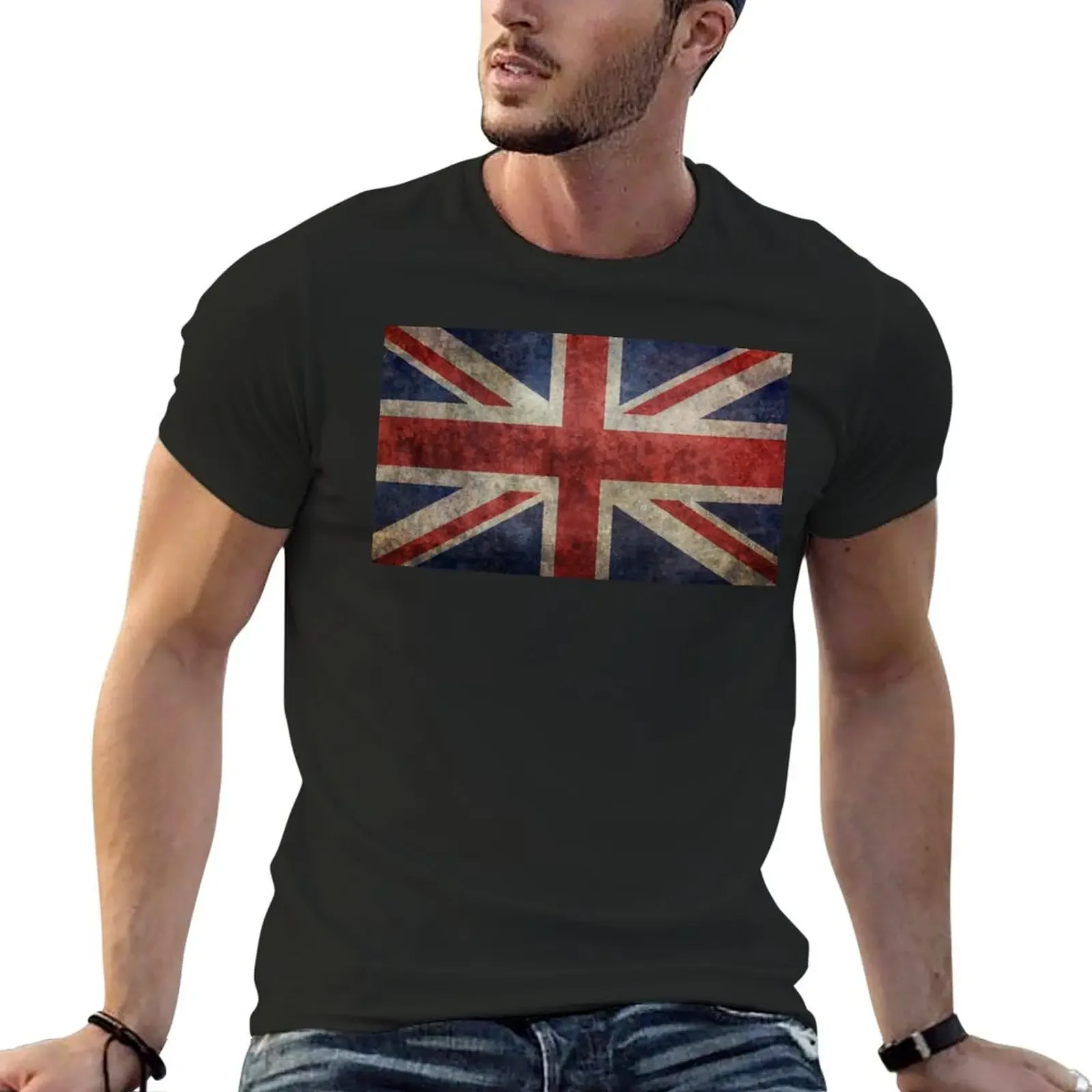 

A grunge looking distressed Union Jack uk version T-Shirt graphic t shirt vintage street wear mens graphic t-shirts anime