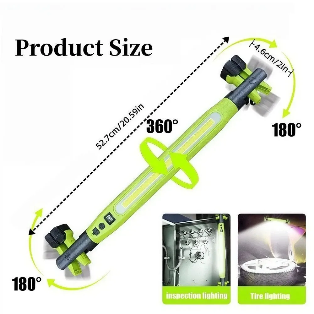Magnetic LED Work Light IP65 Waterproof Portable Maintenance Work Lights Rechargeable Digital Display Flashlight For Car Repair