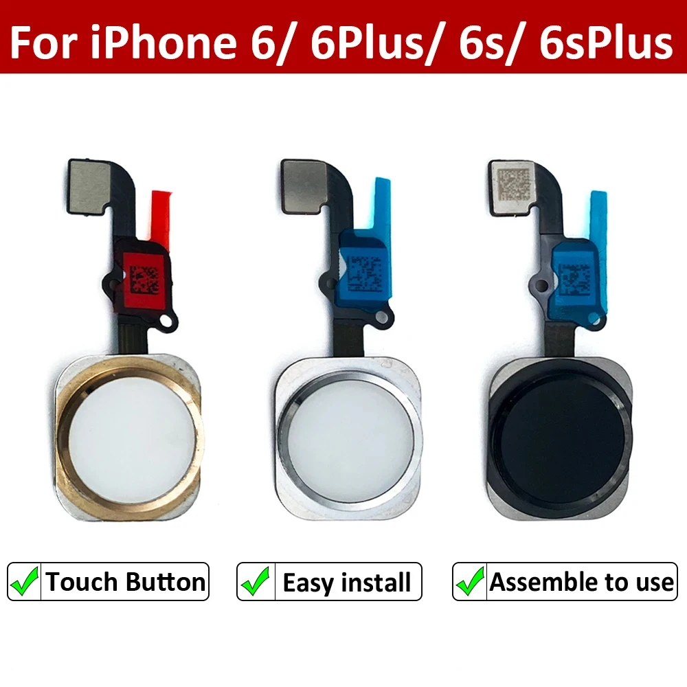 Home Button For iPhone 6 6P 6s Plus Menu HomeButton Key With Flex Cable Replacement Parts