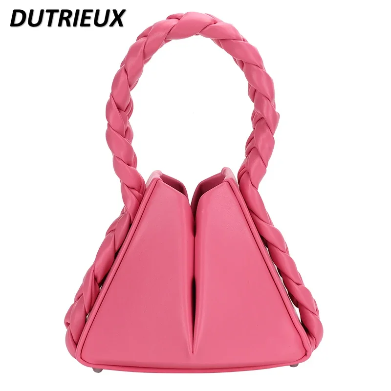 

Fashion Sweet Cute Bag Female 2024 New Spring Autumn Handbag Shapes Bucket Bags Elegant Solid Color Simple Handbags for Women