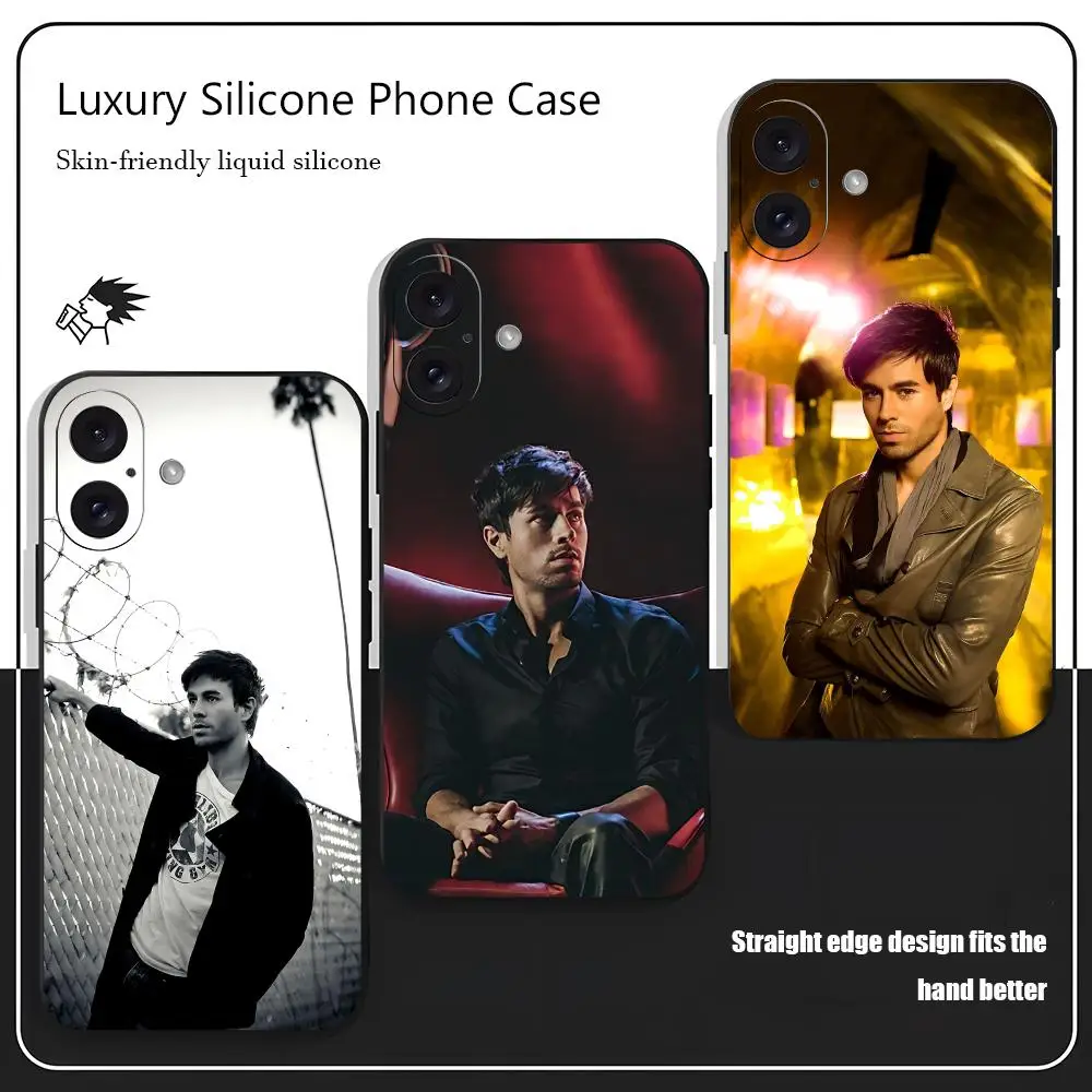 Enrique Iglesias Star Singer  Phone Case For iPhone 18 17 16 15 14 13 12 X XR XS Plus Mini Pro Max Soft black Shockproof Cover