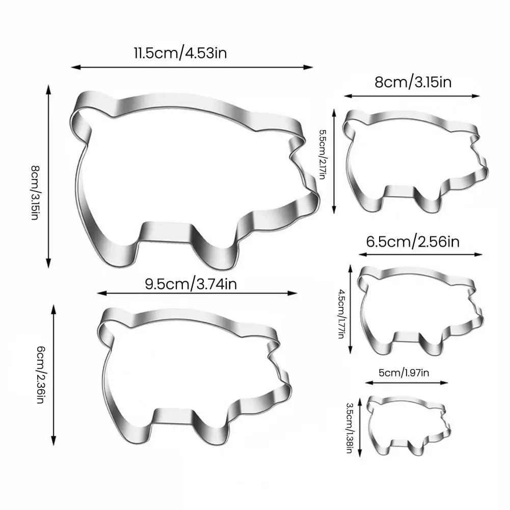 Double-sided Donut Stamp 5pcs Stainless Steel Donut Cookie Cutter Set Double-sided Embossed Pastry Mold Mexican Sweet Bread