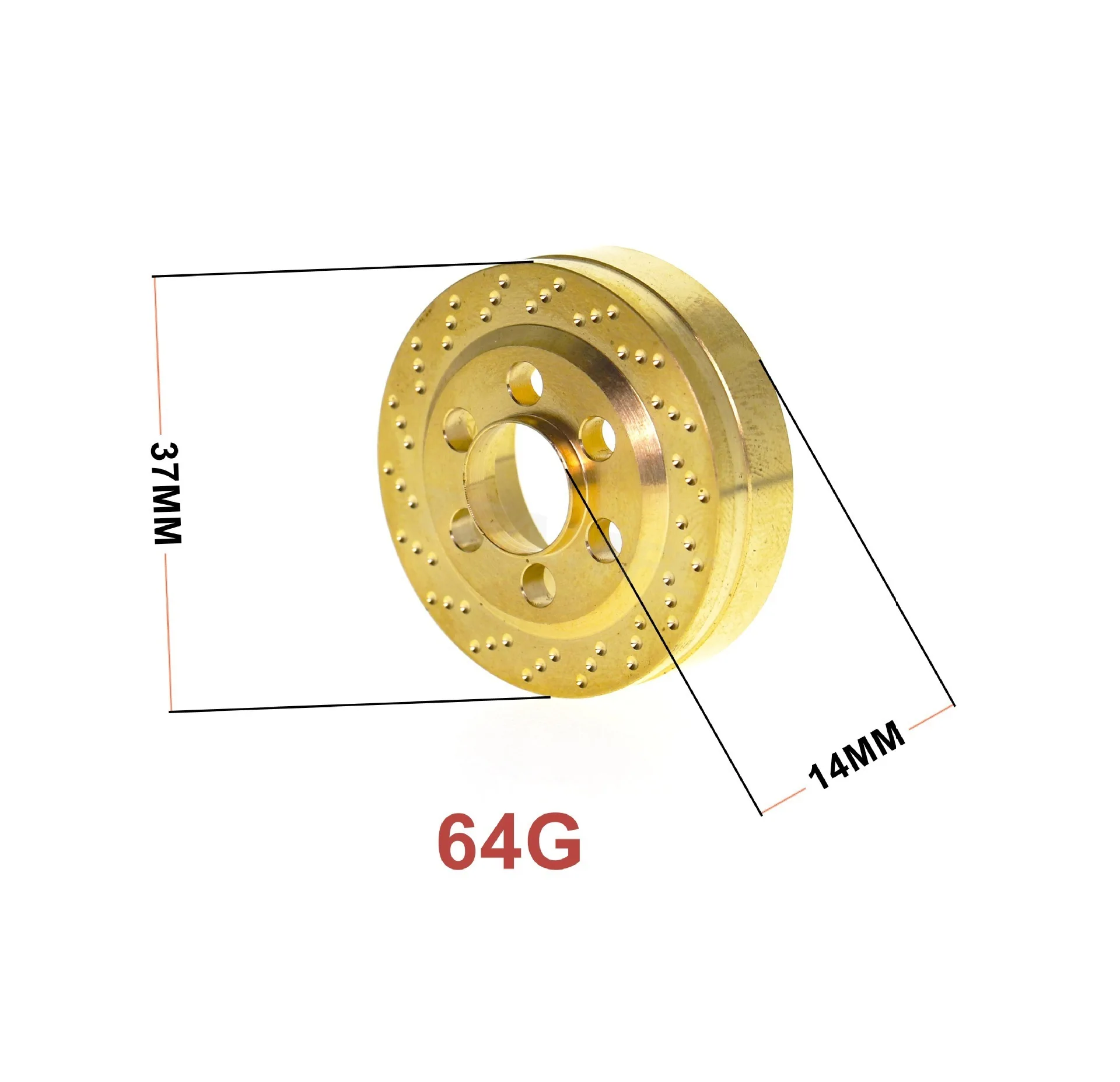 2PCS Brass Anodized Brake Disc Weights for 1.9 2.2 inch Wheel TRX4 TRX6 Axial SCX10 90046 AXI03007