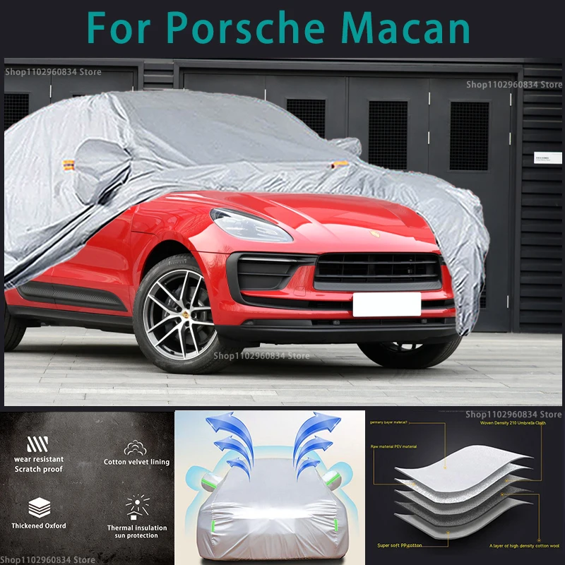 

For Porsche Macan 210T Full Car Covers Outdoor Sun uv protection Dust Snow Protective Anti Hail And Storm Auto Protective cover