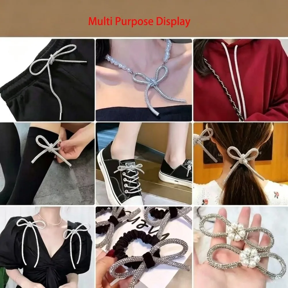 Fashion DIY Crystal Rhinestone Cord 1 Yard Sparkling Glass Diamond Rope 4mm Party Costume Decoration for Clothes Shoes Bags