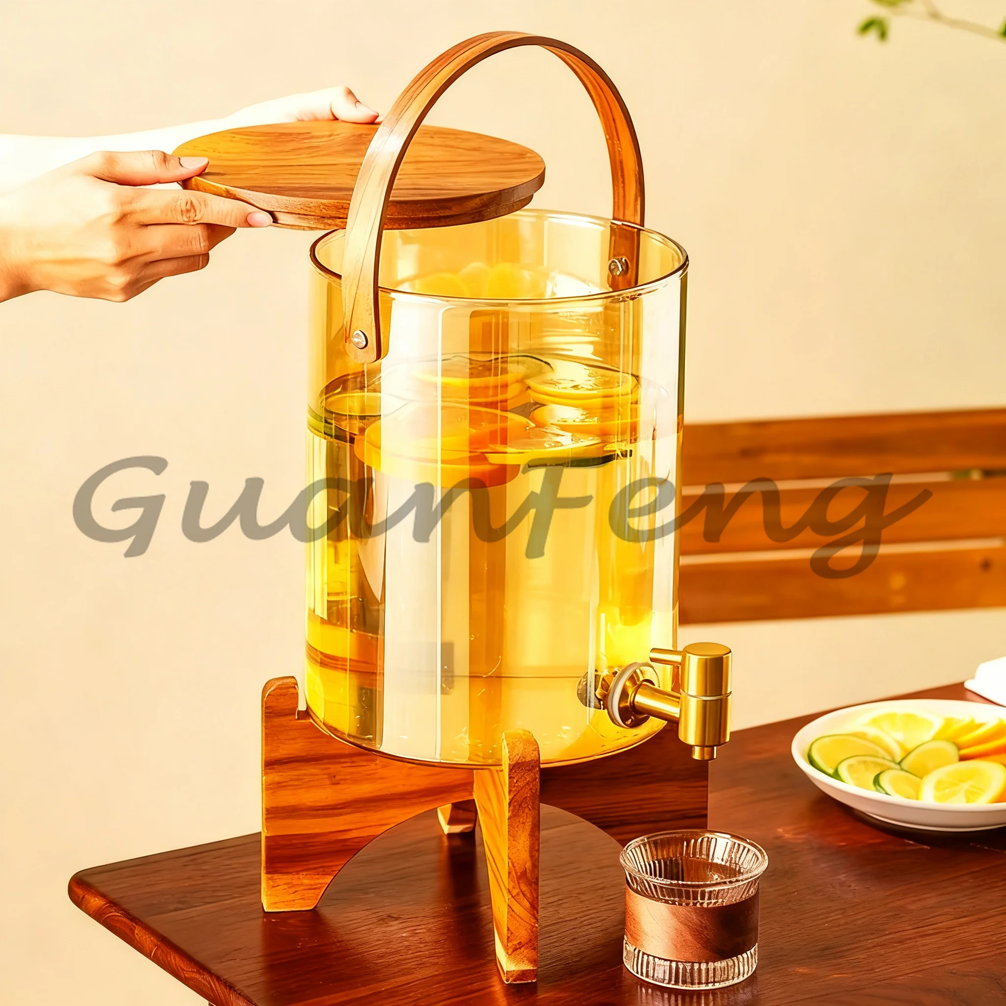 Household Heat Resistant Glass Cold Water Pitcher, Commercial Juice Can, Summer Beverage Storage for Kitchen & Bar