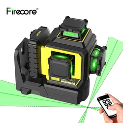 FIRECORE F95T-XG 12 Line 3D Green Laser Level 360 Rechargeable Li-ion Battery Self-Leveling nivel láser Integrated L-Bracket