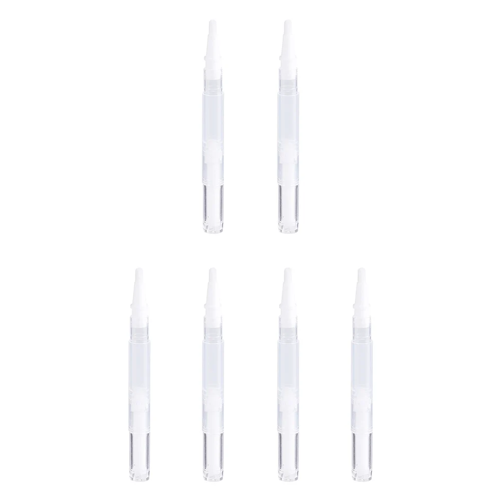 6Pcs Eyelash Growth Liquid Empty Pens Brush Tip Plastic Tubes Containers for Nail Oil Lip Gloss Essential Oil Travel