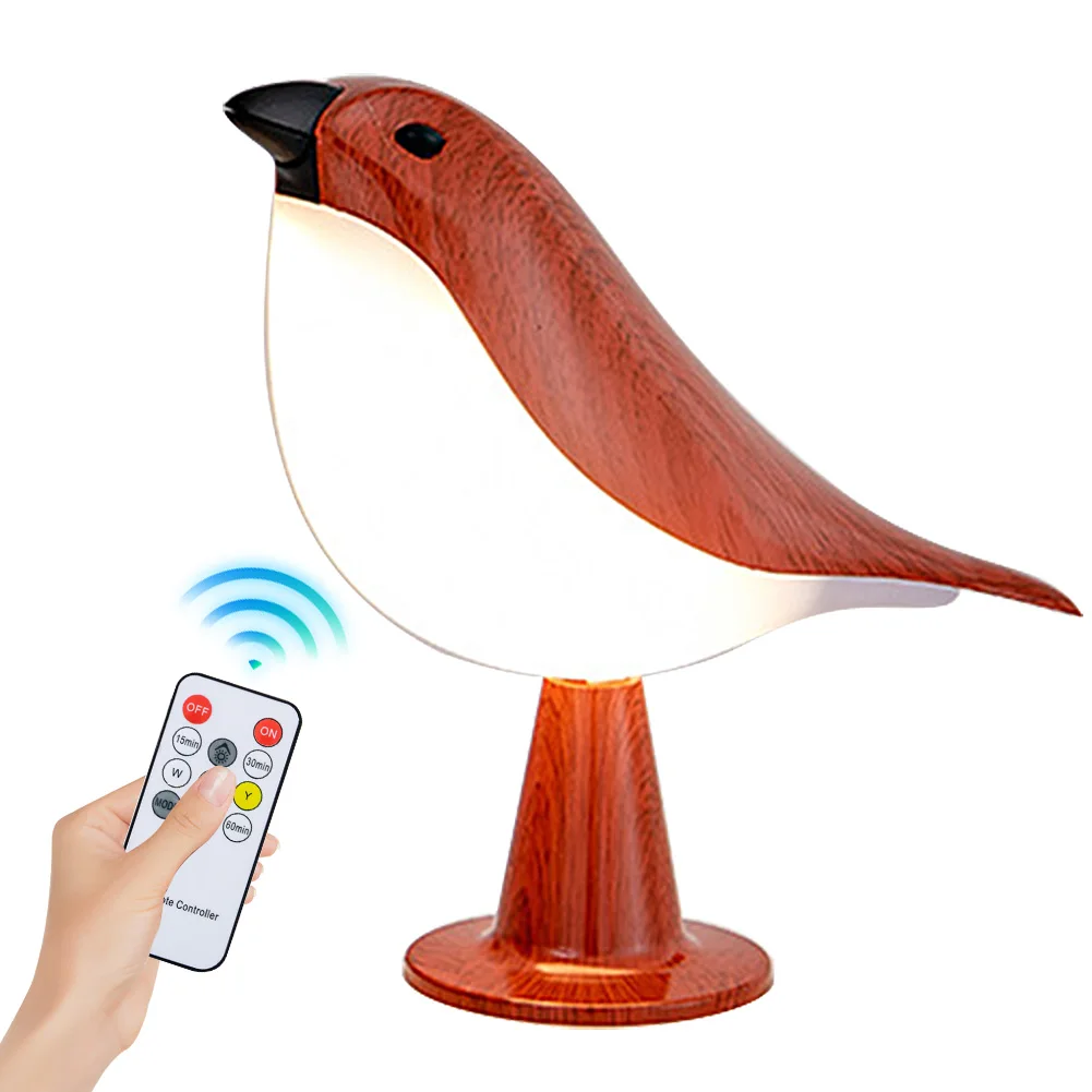 Lámpara de escritorio pequeña, lámpara de noche inalámbrica recargable con Sensor táctil, lámpara de colibrí para dormitorio, mesita de noche