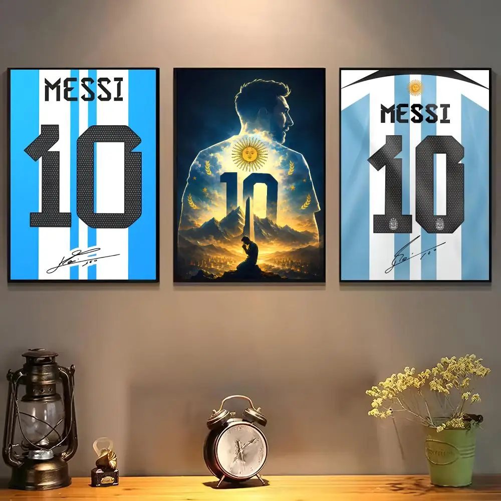 Football Superstar M-MessiS 10 Poster For Self-adhesive Art Waterproof Paper Sticker Coffee House Bar Room Wall Decor