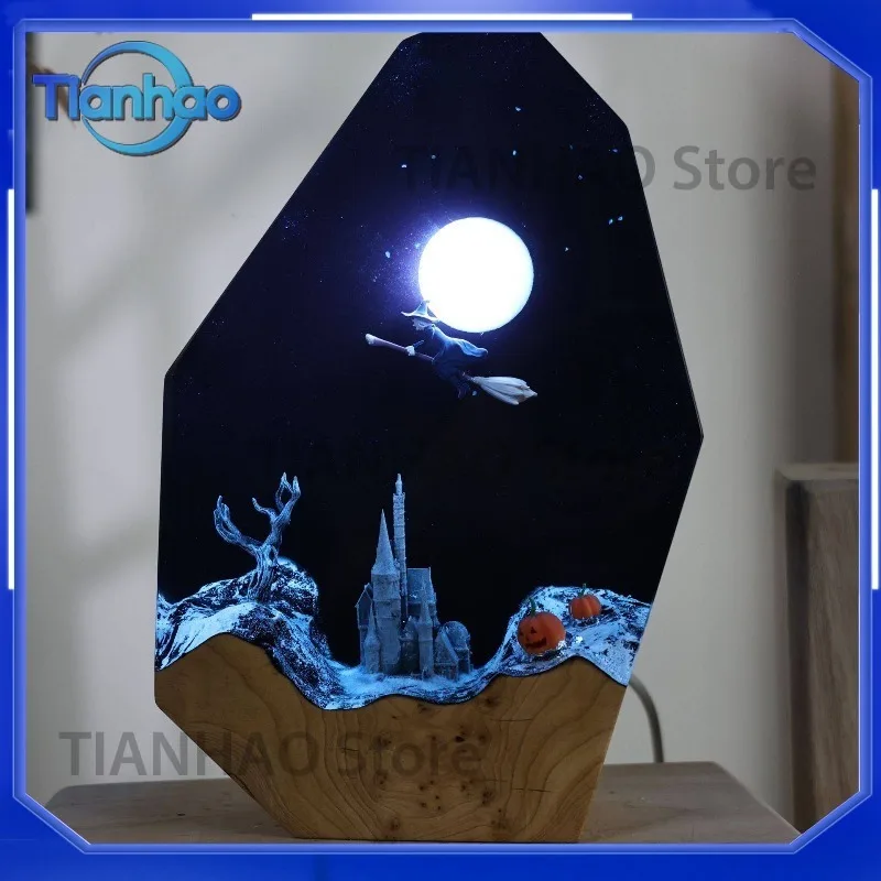 Halloween witch christmas winter epoxy crafts gifts home holiday gifts night lights