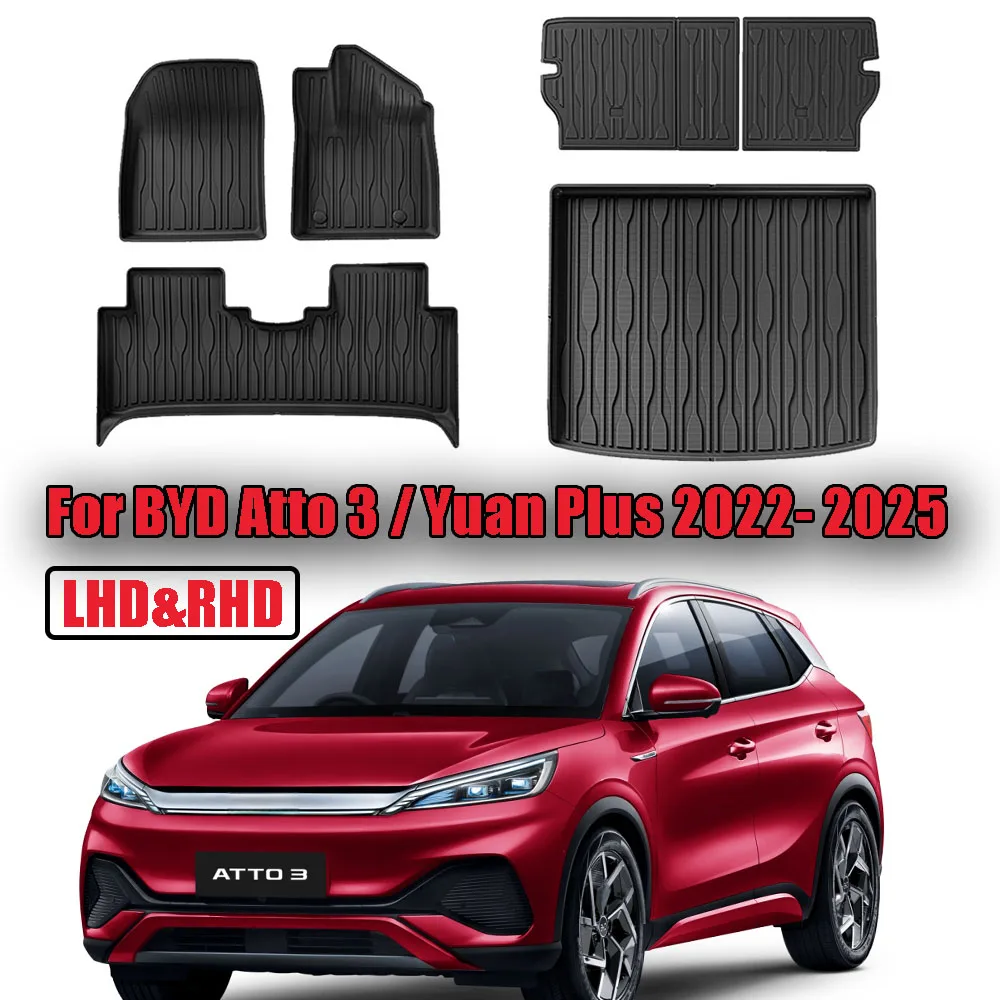 

For BYD Atto 3 / Yuan Plus 2022-2025 LHD & RHD Floor Mats ,Car Foot Panel Liner Carpet Pad Anti-dirty Mat for BYD Atto 3