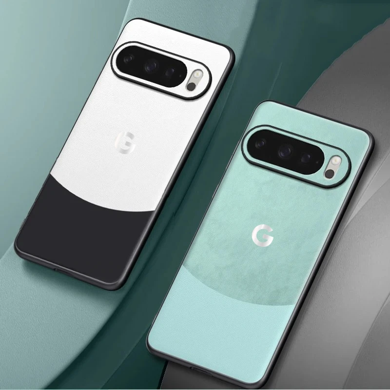 Farbige Leder-Handyhülle für Google Pixel 10A 9 Pro XL 8 7 6 A Pro mit Kameraschutz, Silikonrahmen und Stoßfestigkeit