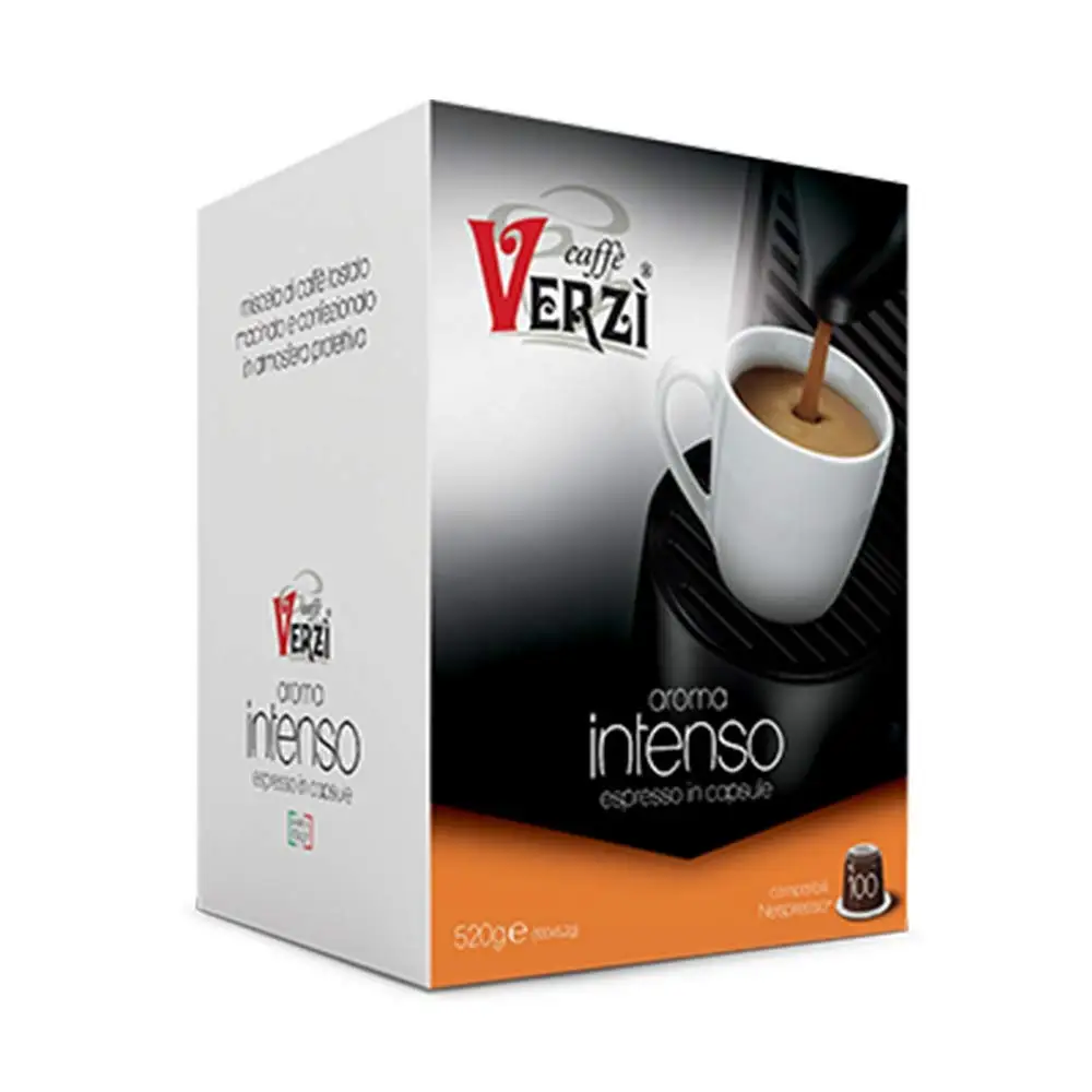 CAFÉ VERZI |   Compatibilité : NESPRESSO ® |   Arôme : INTENSE |   (100)