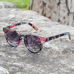 CRIXALIS Retro Round Sunglasses for Women 2025 Fashion Vintage Sun Glasses Ladies Trendy Floral Gradient Shades Female UV400