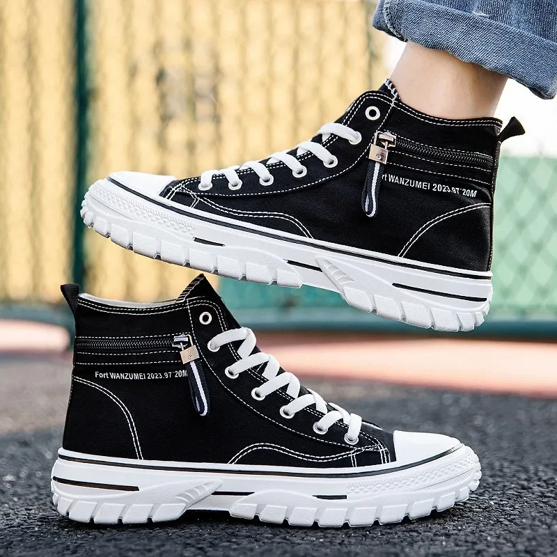 Men Shoes Classic Designer High Top Canvas Vulcanize Shoes2024New Sneakers Casual Breathable Platform Shoes Zapatos Para Hombres