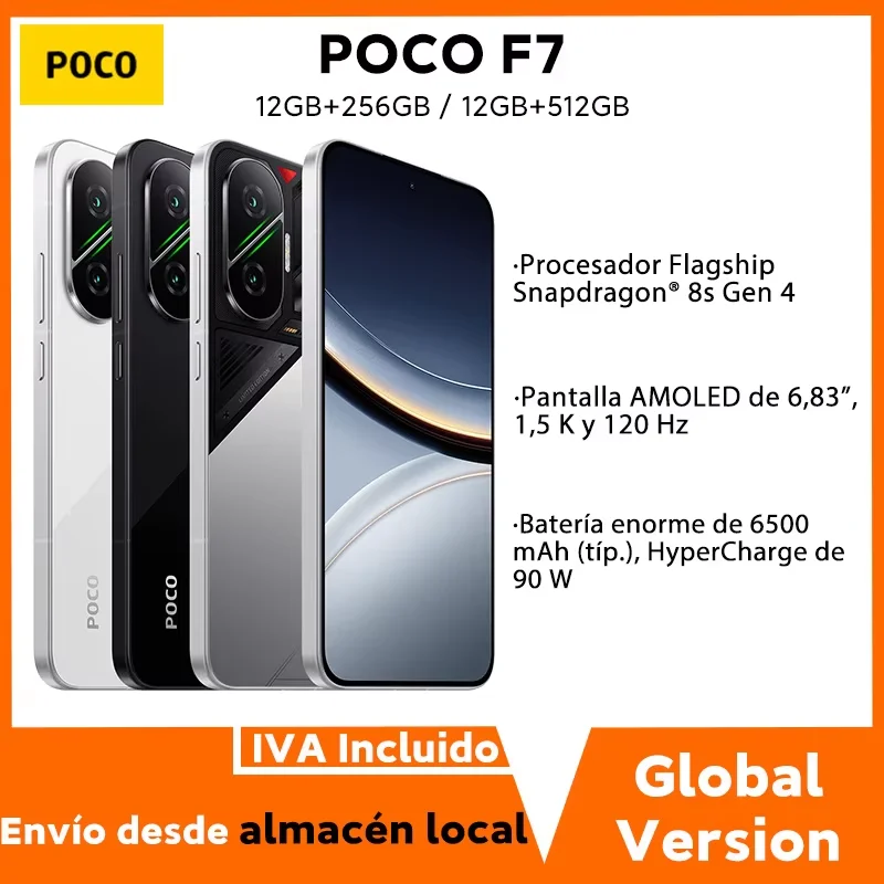 Globalna wersja POCO F7 5G Snapdragon 8s Gen 4 Telefon komórkowy 50MP Podwójny aparat 6.83'' 1.5K Wyświetlacz IP68 6500mAh 90W HyperCharge