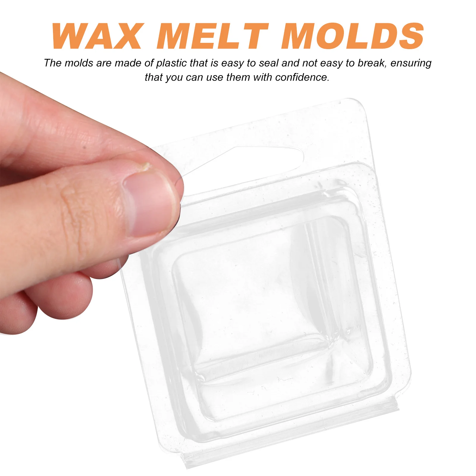 

100Pcs Wax Melt Molds Clear Plastic Clamshell Mold for Making Soap Chocolate Cube Mold Packaging Box Supplies