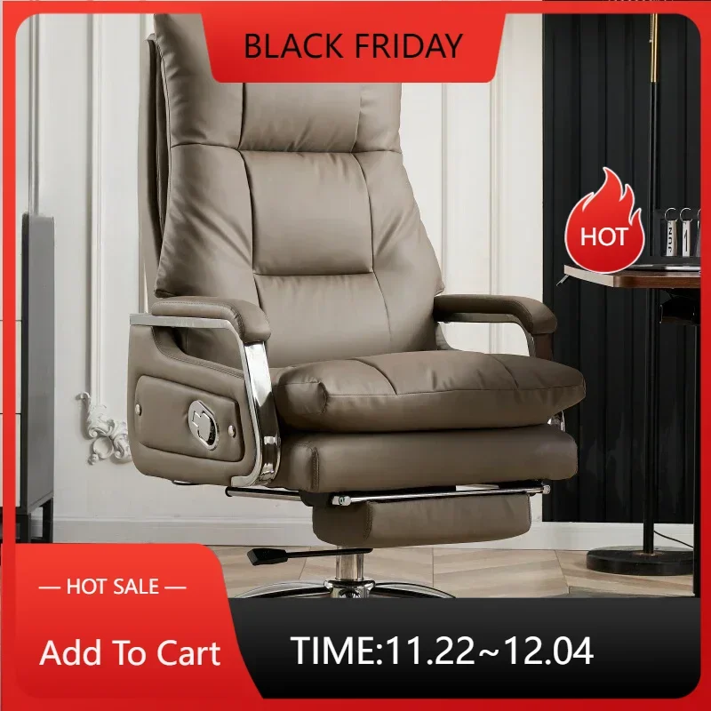 Leather Boss Chair Business Armchair Reclining Computer Home Sofa Seat Comfortable Sedentary Cadeira De Escritorio Office Chair