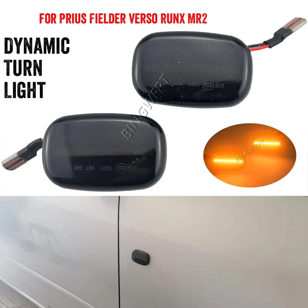 NEW Dynamic Led Side Marker Flowing Turn Signal Light Panel Lamp for Toyota Corolla E10/E11/E12 Yaris Verso Hilux Surf N21 RX