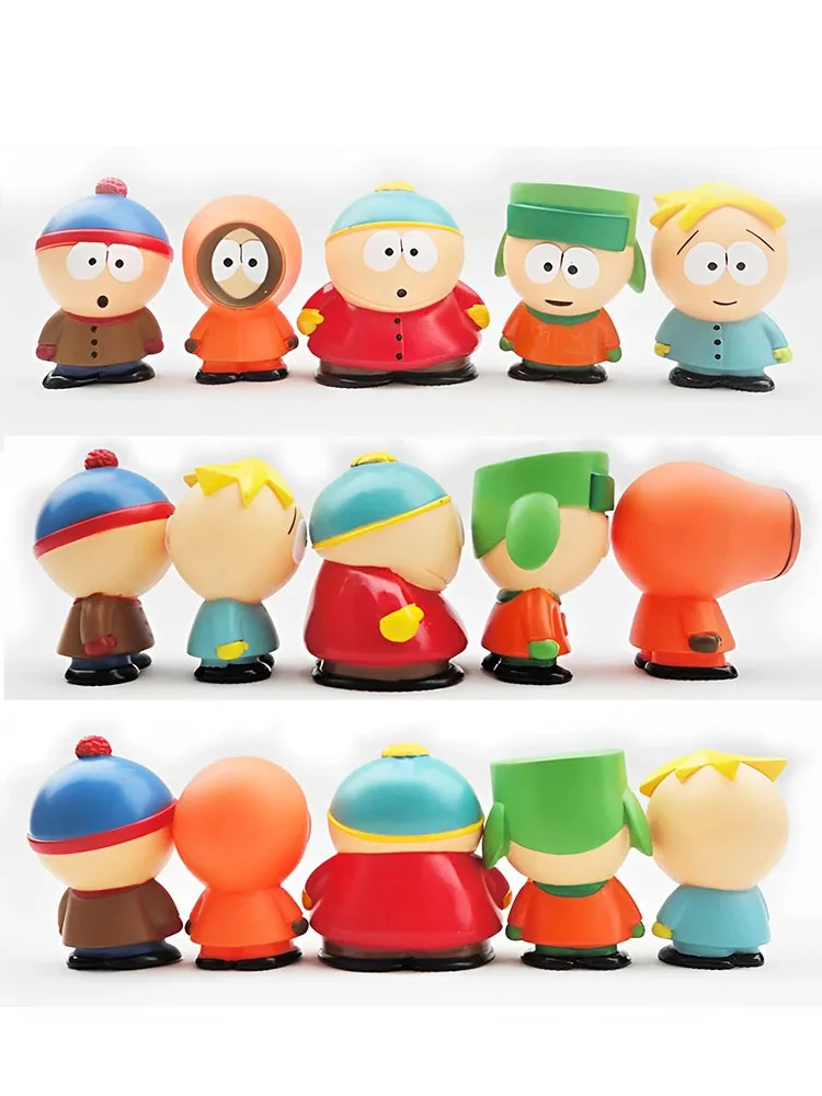 South North Park Mini Figures 5pcs Southpark Anime Figure Pvc Kawaii Cute Room Tabletop Collectble Models Doll Toy Gift