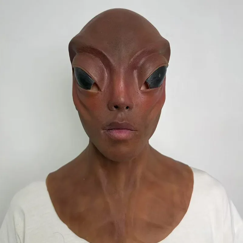 Alien mask silicone hood Halloween horror mask green hood cross-border new alien