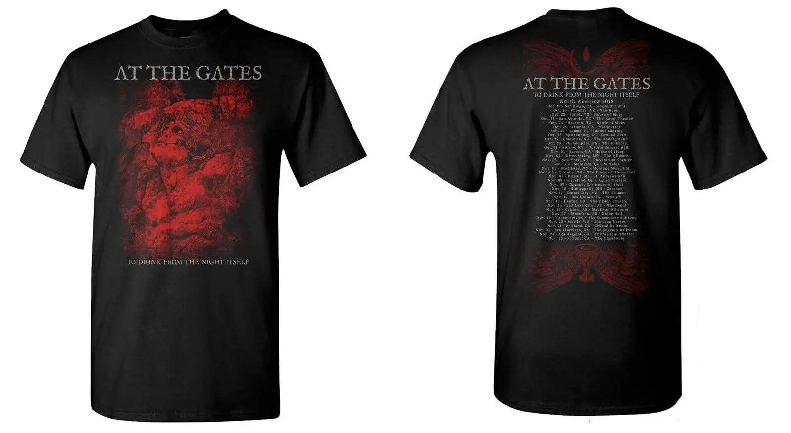 AT THE GATES cd cvr TO DRINK FROM THE NIGHT ITSELF Official TOUR SHIRT LAST XL