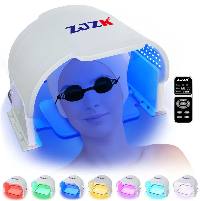 

ZJZK 990 Chips Led Face Mask Light 7 In 1 Color Spa Facial Red Therapy 660nm 850nm 940nm For Face Mask Lighten Pigmentation