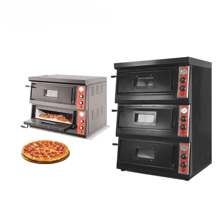 Two Deck Stone Hoel Kitchen Bakery Equipment Table Top Pizza Oven Japan Pizza Making Oven Making Machine Restaurant Used